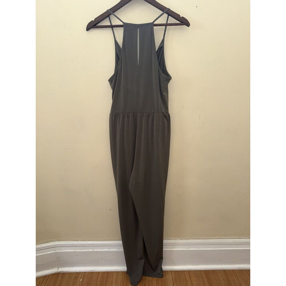 BCBGeneration Olive Green Harem Draped Pocket Jumpsuit Size M - Picture 2 of 10